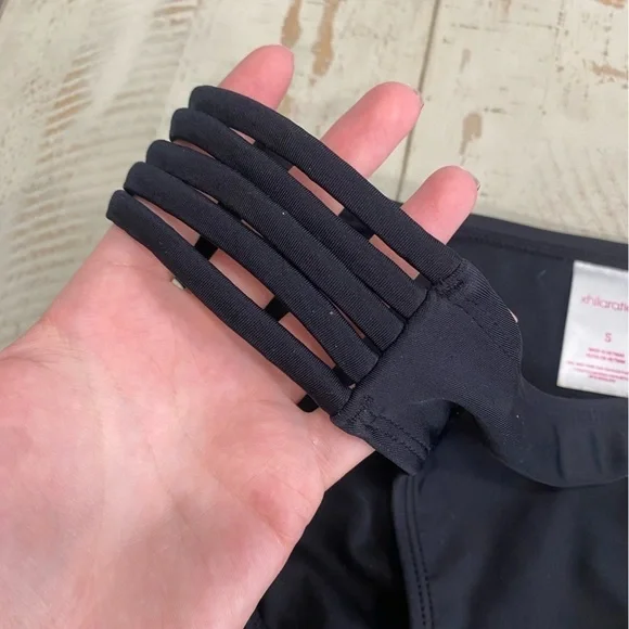 Xhilaration Black Bathing Suit Bottoms with cutouts - Picture 4 of 6